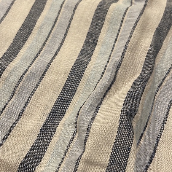 Madewell Striped Blue Linen Short Sleeve Side Button Dress Cover Up Size Small - Picture 4 of 5